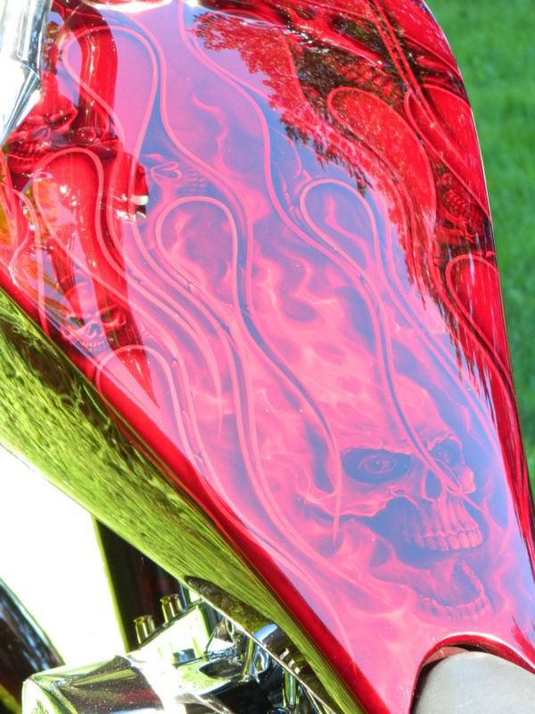 flames ghost skulls motos 2040 chopper cars