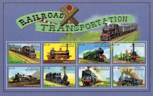 St Vincent 1998 Railroad Transportation Pair M/S UM