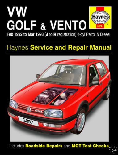 Haynes Manual Volkswagen Golf Vento 1992-1998 NEW 3097