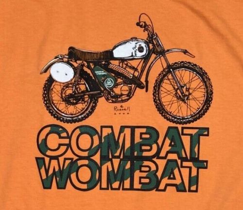 Vintage Motocross Hodaka 125 &#034;Combat Wombat&#034; 1973 Hodaka Orange - Size XXL