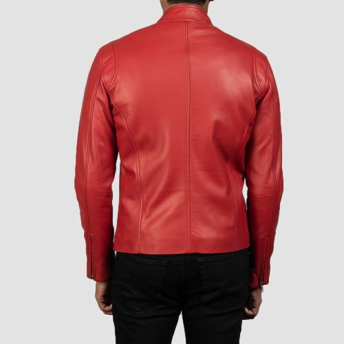 New men&#039;s genuine lambskin leather jacket slim fit biker fashion jacket 104