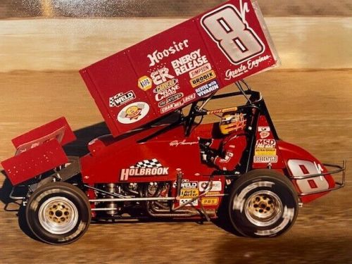 Vintage racing photo 8x10 - woo world of outlaws sprint car - randy hannigan