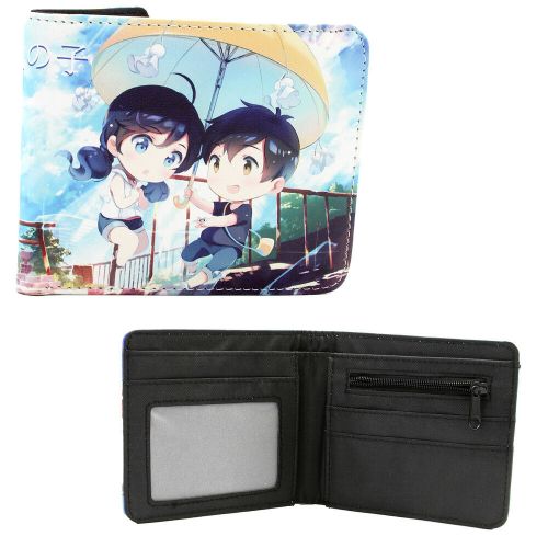 New chibi hodaka &amp; hina weathering with you bifold wallet credit card billfold