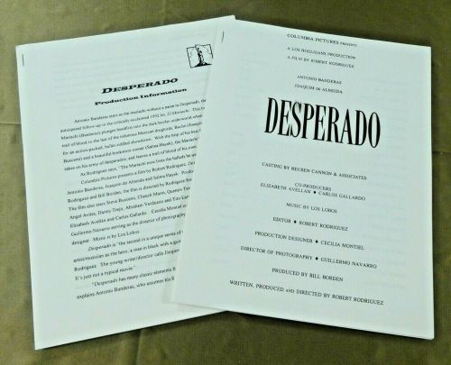 Desperado movie press kit antonio banderas salma hayek folder docs 11 photos