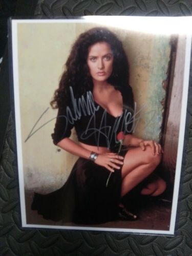 Signed 8x10 photo - salma hayek -  desperado film+ coa