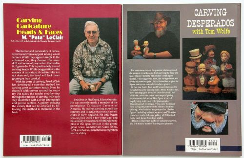 Lot 2 carving caricature heads &amp; faces leclair carving desperados tom wolfe pb