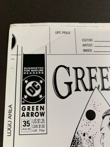 GREEN ARROW #35 Cover Proof Production art, Ed Hannigan