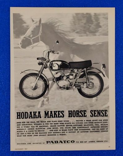 1967 HODAKA ORIGINAL MOTORCYCLE PRINT AD SHIPS FREE &#034;HODAKA MAKES HORSE SENSE&#034;