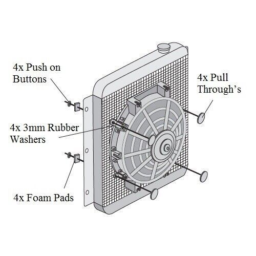 KTM COOLER FAN INCLUDED UNIVERSAL MOUNTING SYSTEM by REVOTEC 2 + 4 STROKE - NEW-