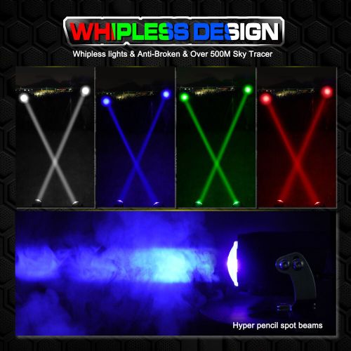 Laser RGBW Whip Lights Sky Tracer Round Spot Pods Overlanding Identifier ATV UTV