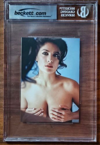 Salma hayek signed custom trading card beckett