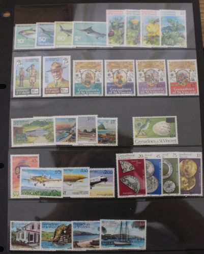 St Vincent Grenadines 1981 &amp; 1983 9 MNH Sets Fish Cacti Scouts Planes