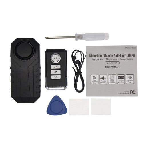 Wireless anti-theft vibration motorcycle alarm bike security with remote control