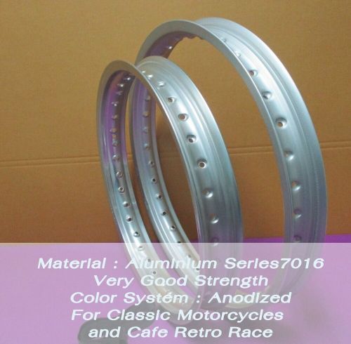 Fit hodaka ka250 sl model#70 aluminium silver front &amp; rear wheel rim set [es928]