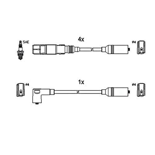 Huco ignition spark plug wire kit fits vw passat vento b3 1.6l 1994-1998