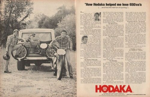 1976 hodaka 125 super combat / 100 super rat - 2-page vintage motorcycle ad