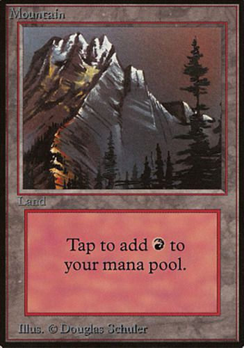 Mountain (3) x1 MTG Magic Beta Heavy Play, English