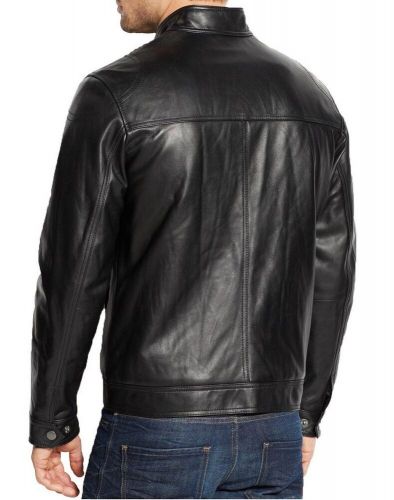 Men&#039;s Leather Jacket Black Biker Genuine Men Lambskin Leather Motorcycle Jacket