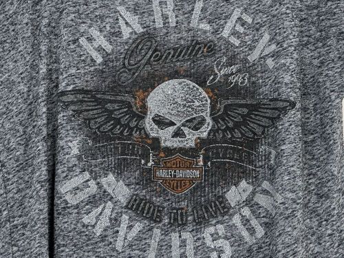 Harley davidson womans t-shirt sz s gray graphic skull desperado hd mcallen tx