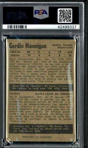 1954 Parkhurst #27 Gord Hannigan - PSA 7