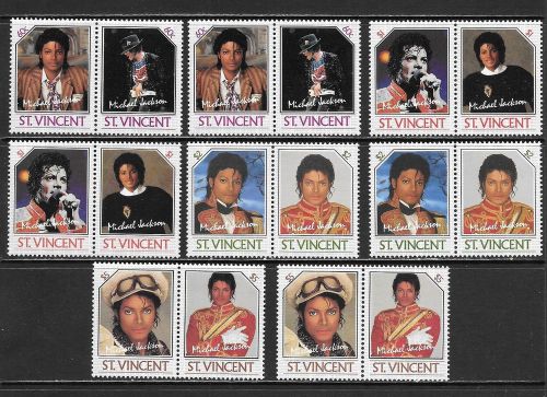 ST. VINCENT - Michael Jackson Mint Never Hinged Pairs Selection (Oct 0022)