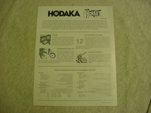 Hodaka 125 road &amp; trail wombat brochure