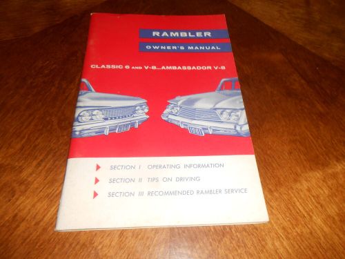 1961 amc rambler classic &amp; ambassador original owner manual &#039;61 american motors