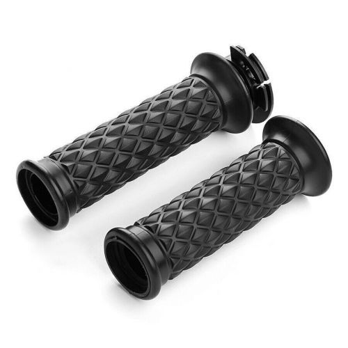 2pcs black silicone diamond nonslip 7/8&#034; motorcycle handle bar sleeve hand grip