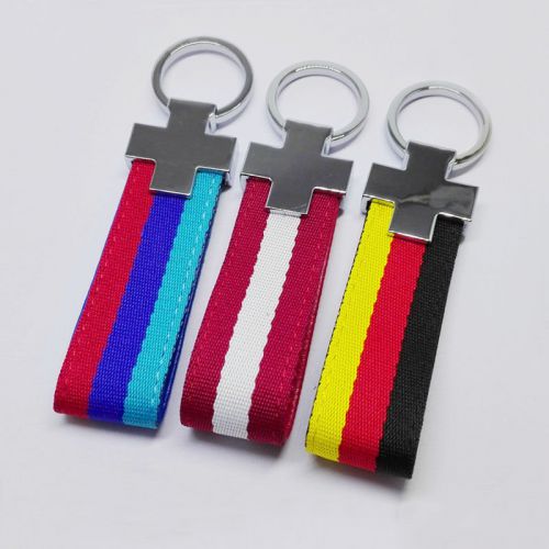 3 Colos Flag No Logo Knit Weave Car Auto Keyring For Scirocco TDI TSI GT Vento