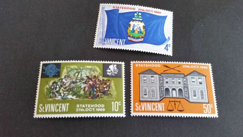 ST.VINCENT 1969 SG 282-284 STATEHOOD MNH