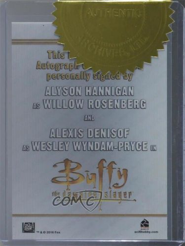 2017 Rittenhouse Alyson Hannigan Alexis Denisof Willow Rosenberg #AHAD Auto 0c3