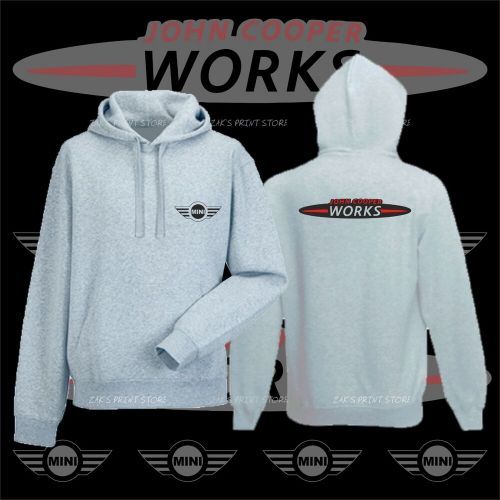 Mini john cooper works logo hoodie emblem car moto mens hood all sizes s xxxl