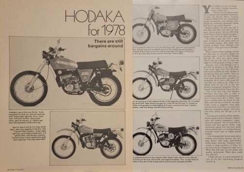 Hodaka for 1978 2p Article SL175 250SL Wombat 125 Road Toad 100 Dirt Squirt 80