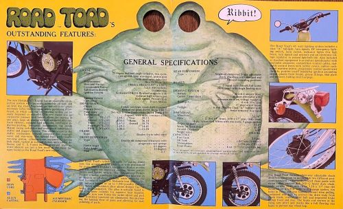 1975 Hodaka Trail 100 Road Toad 4-page glossy sales brochure-literature-NOS 1976