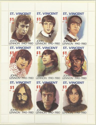 John lennon st vincent $1 mini sheet mint