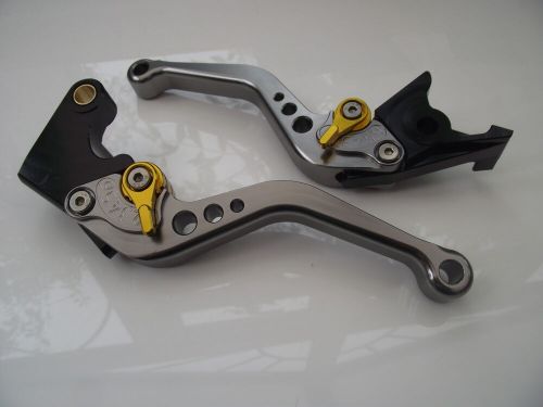 Hyosung GT650R (06-09), CNC levers short titanium/gold adjusters, F8/H8