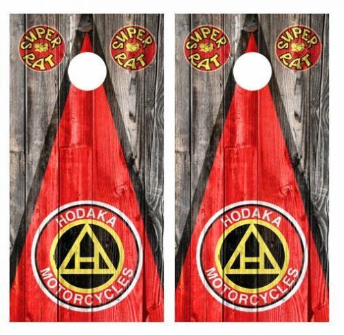 Hodaka Triangle Barnwood Cornhole Board Wraps FREE LAMINATION &amp; SQUEEGEE #3167