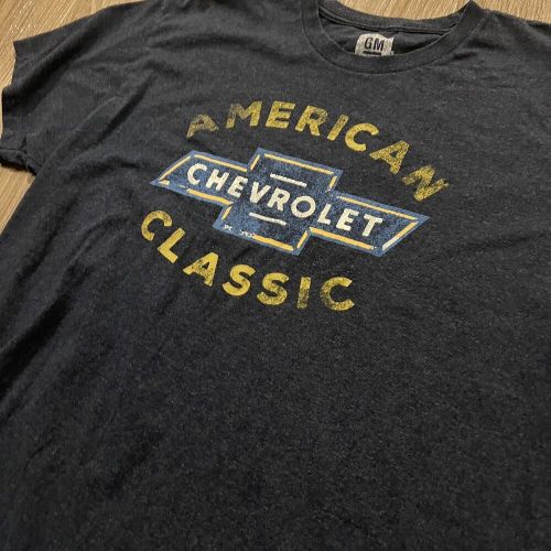 Chevrolet The American Classic T-Shirt Mens XL GM Chevy Big Logo Gray EUC