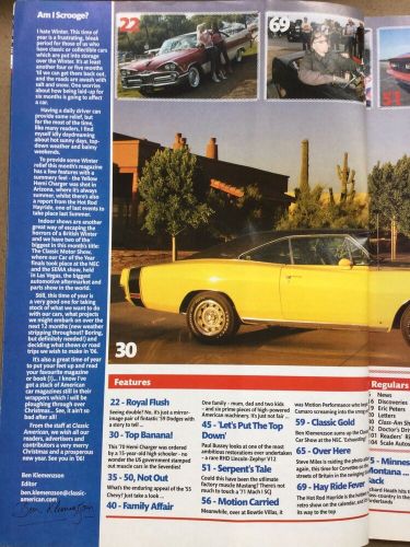 Classic american magazine - january 2006 - hemi charger, mustang super cobra