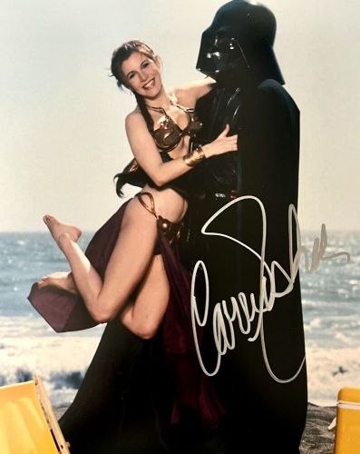 CARRIE FISHER HAND SIGNED 8X10 STAR WARS PRINCESS LEIA DARTH VADER EMPIRE JEDI