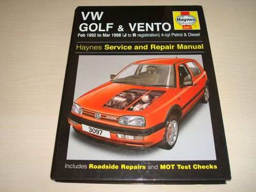 VOLKSWAGEN GOLF &amp; VENTO PETROL &amp; DIESEL FEBRUARY 1992 to MARCH 1998 HAYNES S&amp;RM