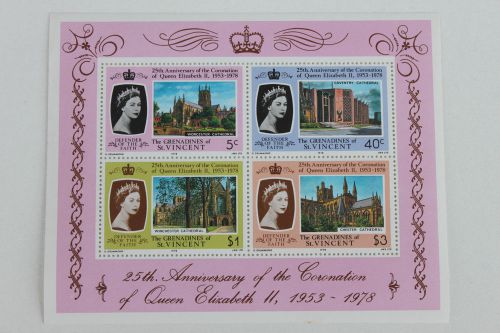 Grenadines of St Vincent 1978 25th Anniversary Coronation Mini sheets UMM &amp; Used