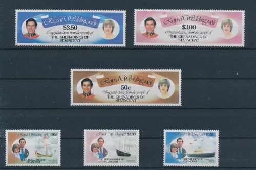 Le65543 st vincent  royal wedding princess diana ships fine lot mnh