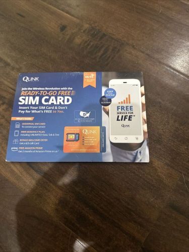 QLINK Wireless 5G Sim Card Kit with Sim Card Adaptor &amp; Instructions *NEW*
