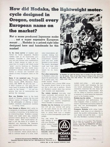 1972 Hodaka - Vintage Motorcycle Ad