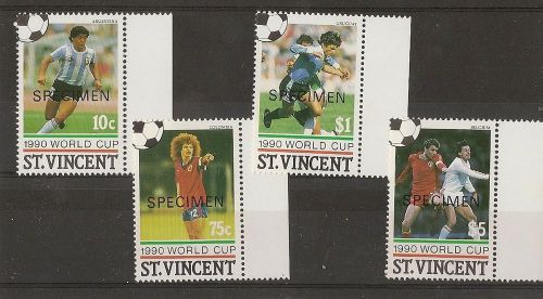 St Vincent 1990 World Cup Specimens MNH