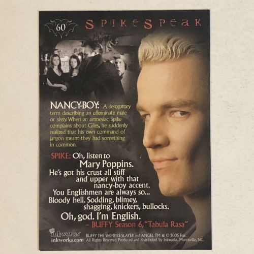 Spike 2005 trading card  #60 james marsters alyson hannigan