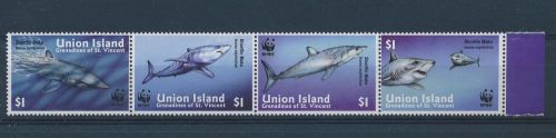 LE48197 St Vincent WWF Union Islanf shortfin mako shark sealife MNH