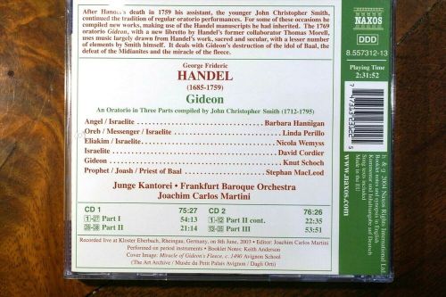 Handel - gideon, hannigan, perillo, macleod, martini  -  cd, vg