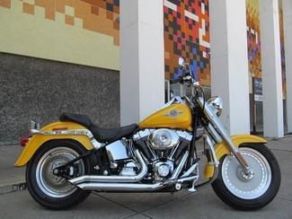 2006 yellow harley davidson  flstfi! fuel injected fat boy!